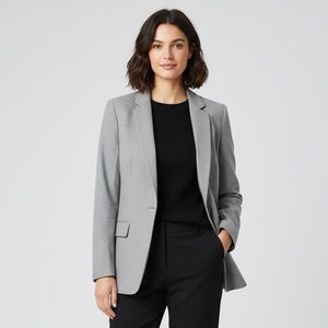Express Gray One-Button Boyfriend Blazer - Classic & Versatile - Size S